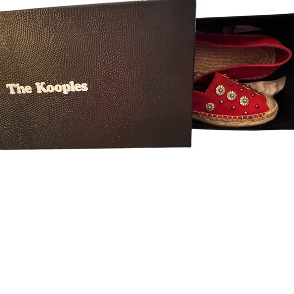 NWBox The Kooples Espadrilles Red Suede Size 37 or 6.5 US - Picture 6 of 7